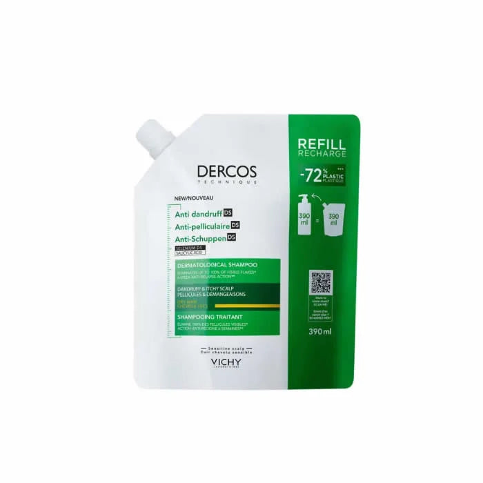 Vichy Dercos Anti-Dandruff Shampoo for Dry Hair Refill 390ml