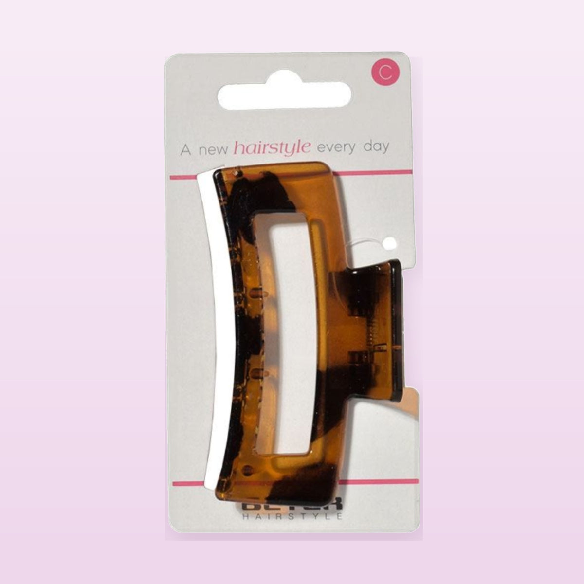 Beter XL shell hair clip 9cm on a soft pastel background