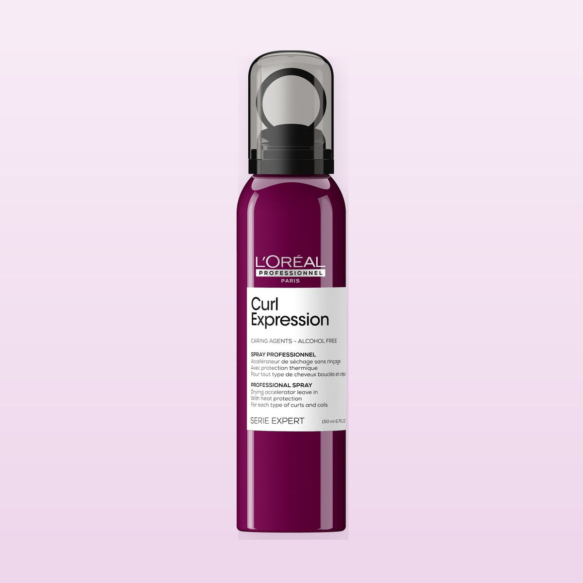 L'Oréal Professionnel Curl Expression Drying Accelerator 150ml on a soft pastel background